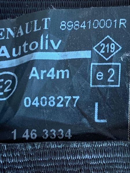 Ремінь безпеки задній лівий інерційний 3 ряд Renault Grand Scenic 3,III,09-16 898410001R 2885637214 фото